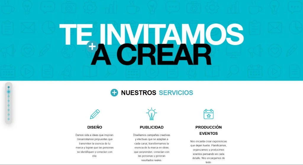 Captura del sitio web de Célula Publicidad